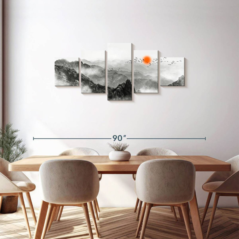 Traditional Chinese Mountain, 30" H x 68" W