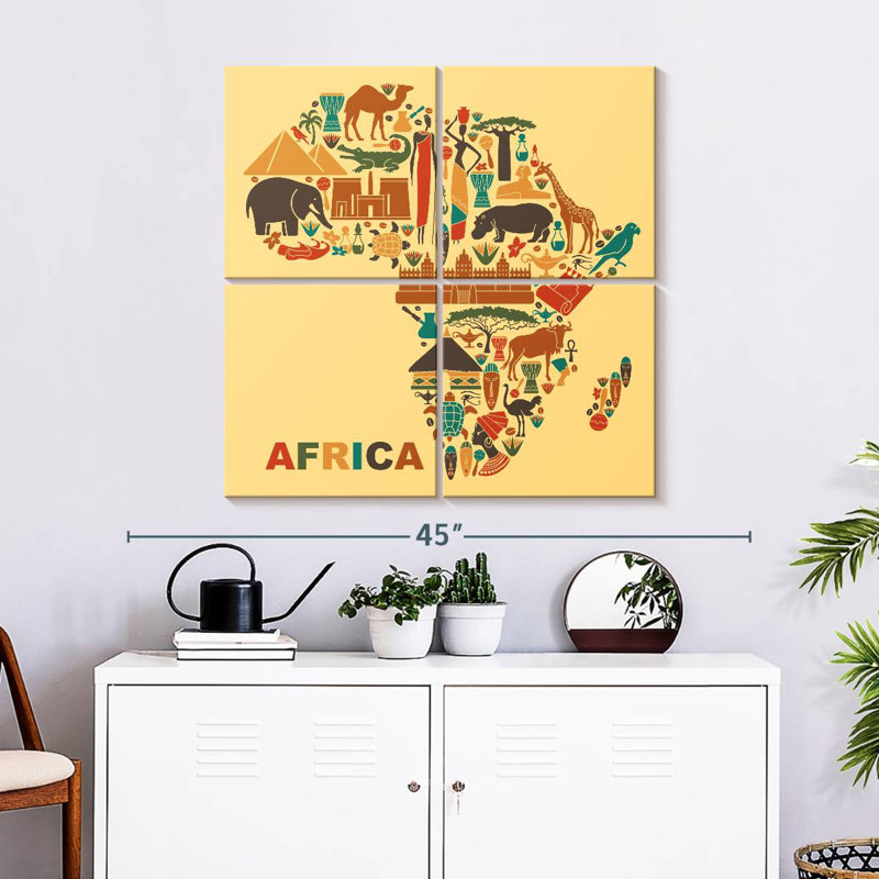 Carte de la culture d'Alazia en Afrique, H 32 po x l 32 po