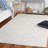 Ebony Hand Tufted Wool Cotton Pet Damask Rug in Blue/Ivory-836975990