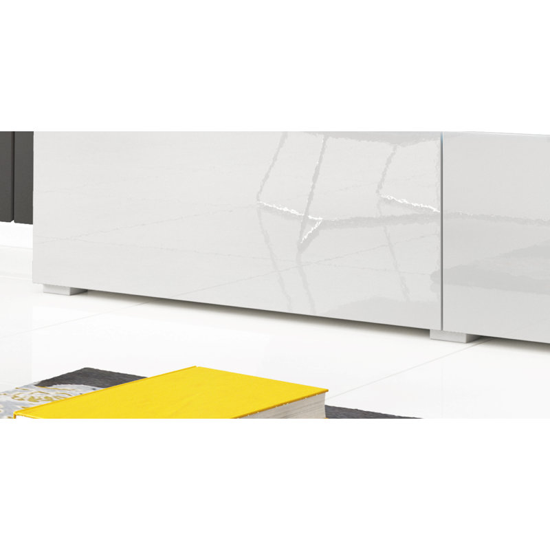Kiger Floating TV Stand for TVs up to 75", High Gloss White