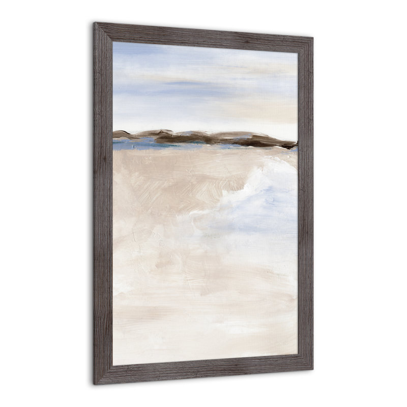 Doux paysage abstrait - peinture sur toile, Cadre photo gris en acrylique, H 36 po x l 24 po x P 0,75 po