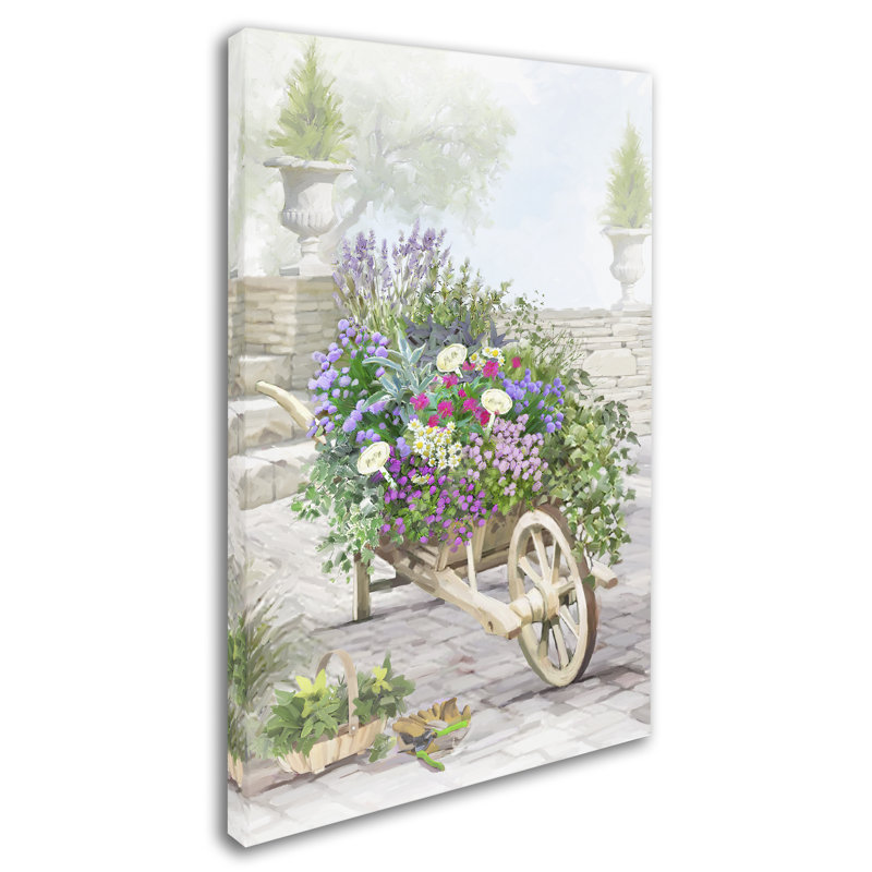 Armand 'Wheelbarrow Herbs' Print on Canvas, 32" H x 22" W x 2" D