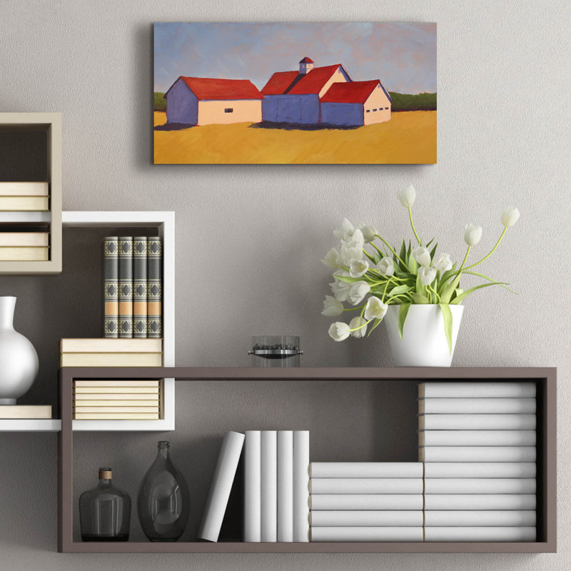  «Barn On The Range 1» par Carol Young, art mural en verre acrylique, 24 po x 12 po, H 12 po x l 24 po
