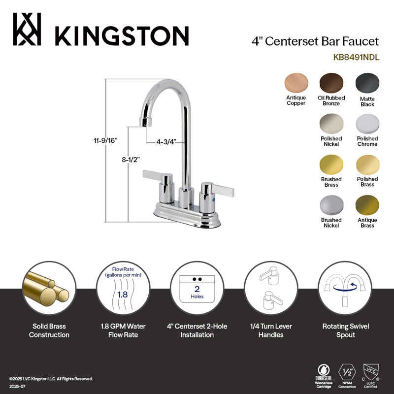 Robinet de bar Kingston, Bronze huilé