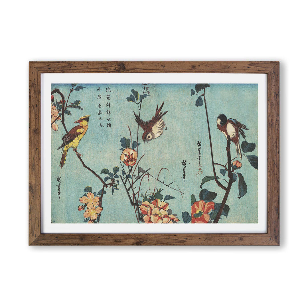 Birds on A Cherry Blossom Tree - Framed Print