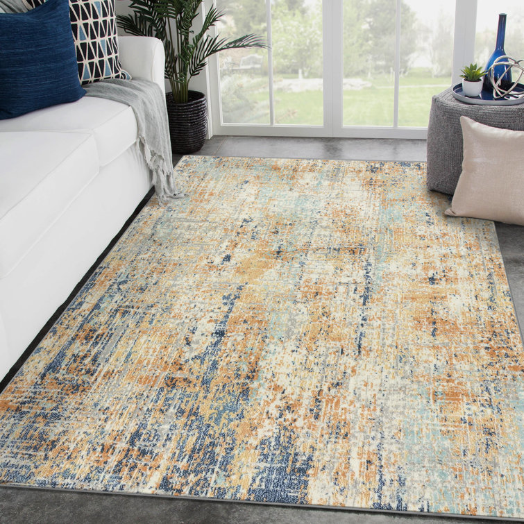 Tapis bleu / crème Kingsbury