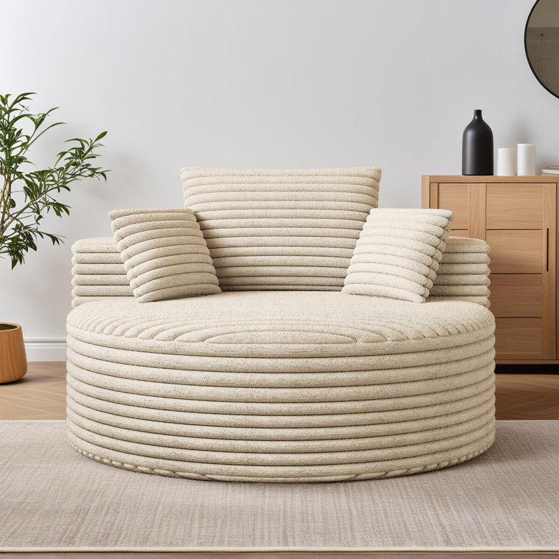 Fauteuil demi-tonneau 50 po, Beige