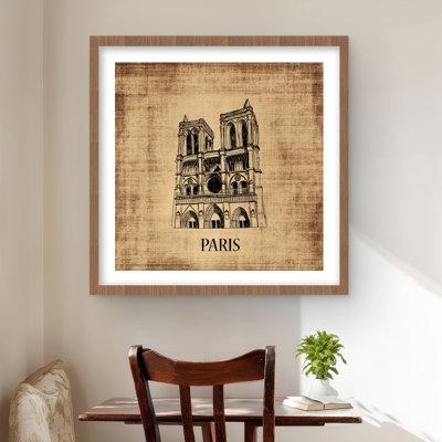 Notre-Dame de Paris, reproduction encadrée brune