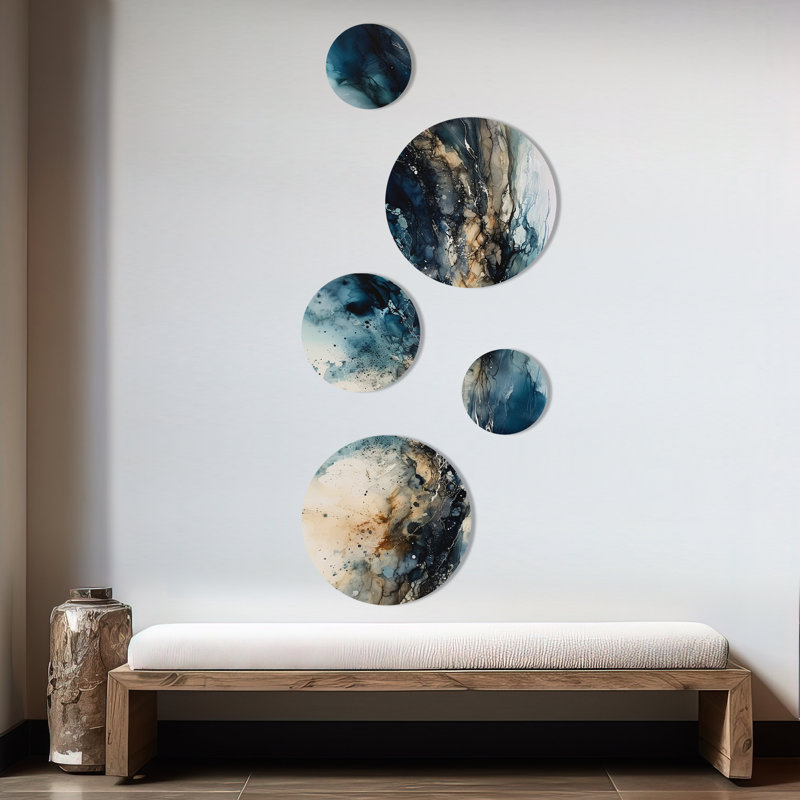 Ensemble de 5 décorations murales bleues et l'essence de la nature I