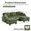 Canapé en chenille avec repose-pieds mobile et coussins capitonnés-120734149-120734151