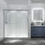 Porte de douche 60 "x l 70" avec porte en verre transparent et poignée-90863404