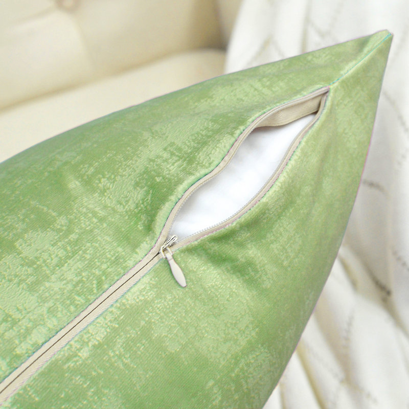 Textured Velvet Throw Pillow Cover, Calla Green
