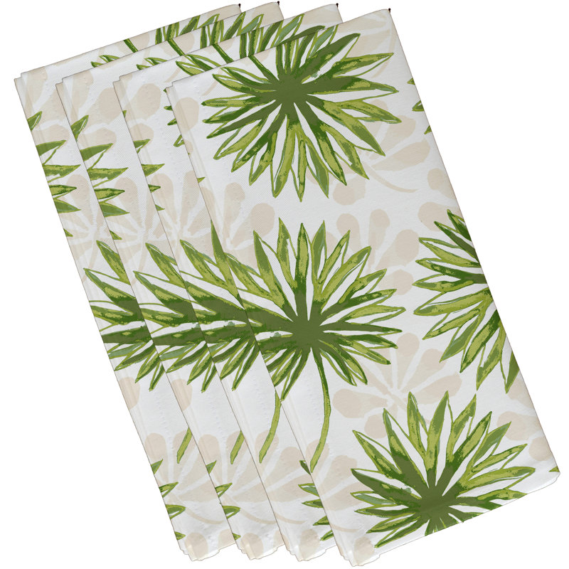 Stalbridge Polyester Floral Square Napkin, Green
