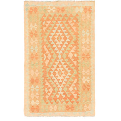 Elland One-of-a-Kind 3'2" x 5' New Age Rectangle Wool Area Rug in Orange