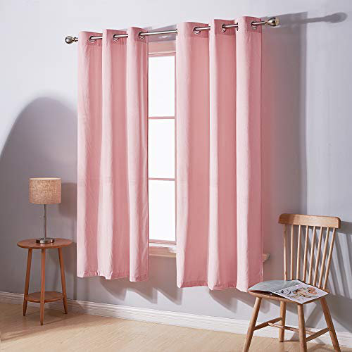 Paire de rideaux occultant en polyester, Rose, L 38 po x L 16 po