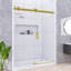 56 à 60 po X P 76 po H Porte de douche coulissante simple sans cadre au fini or brossé-126707911