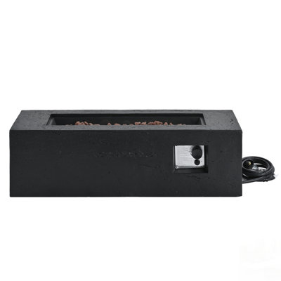 Outdoor Rectangular Propane Fire Pit With 40000 BTU, MGO Construction, Stainless Steel Burner, And Free Lava Rocks, Ideal For Patios And Decks