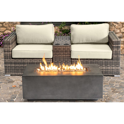 Dustie Fully Assembled 2 Person Seating Group With Firepit And Sunbrella Cushions