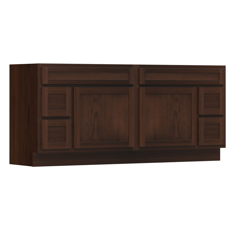 72'' Double Bathroom Vanity Base Only, Brown