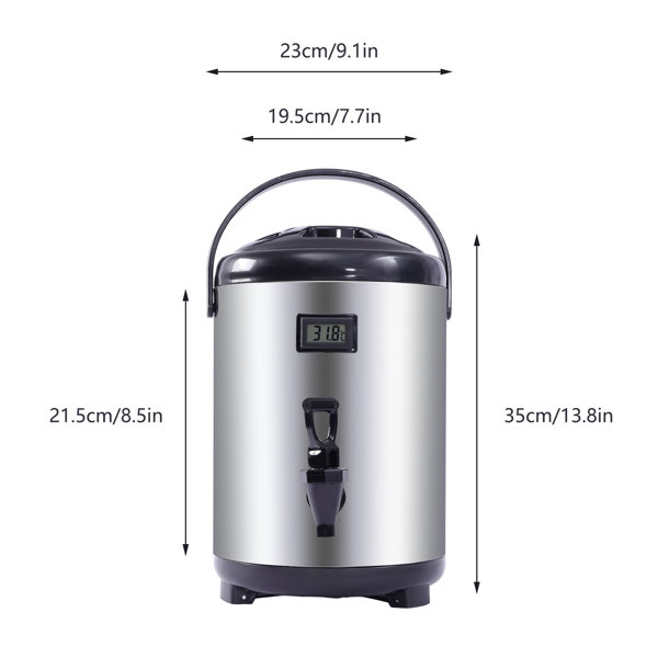 Prep & Savour 3.17Gal Portable Insulated Beverage Dispenser (with  Thermometer + Handle + Faucet)