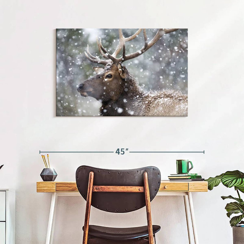 Wapiti d'hiver, H 24 po x l 36 po