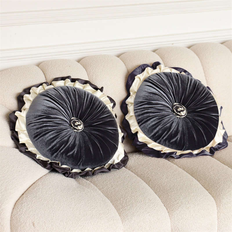  Housse et insert de coussin décoratif en velours, gris
