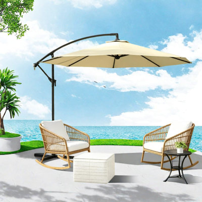 Large Patio Umbrellas, Steel 10 ft Adjustable Modern Shade for Home