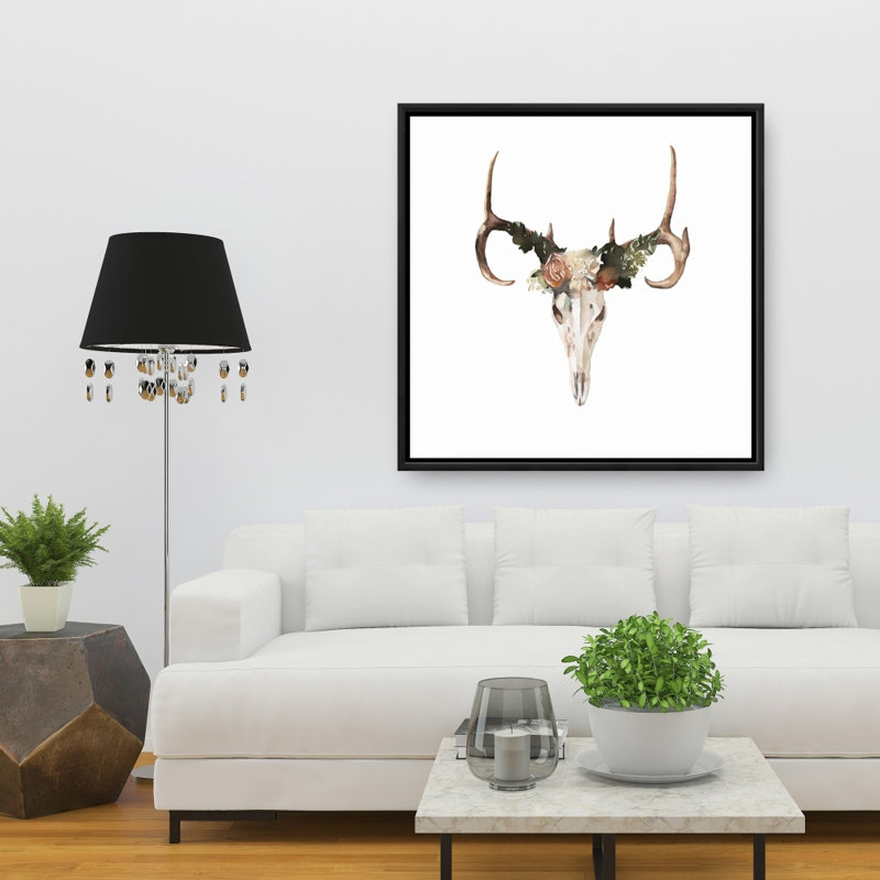«Deer Skull With Roses» sur toile