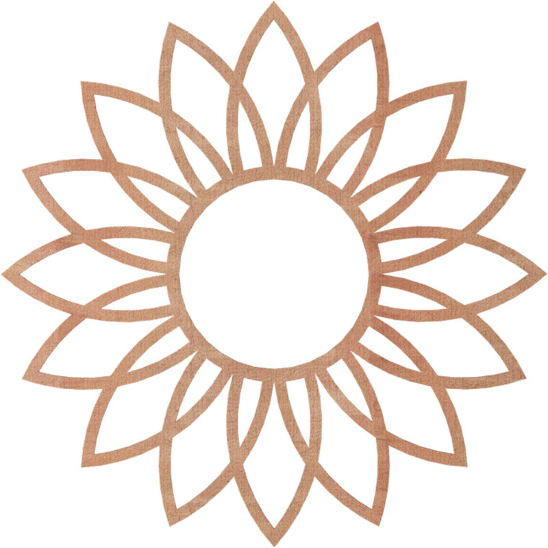Médaillon de plafond en bois Daisy, H 34 po x l 34 po x P 0,25 po, Cerisier