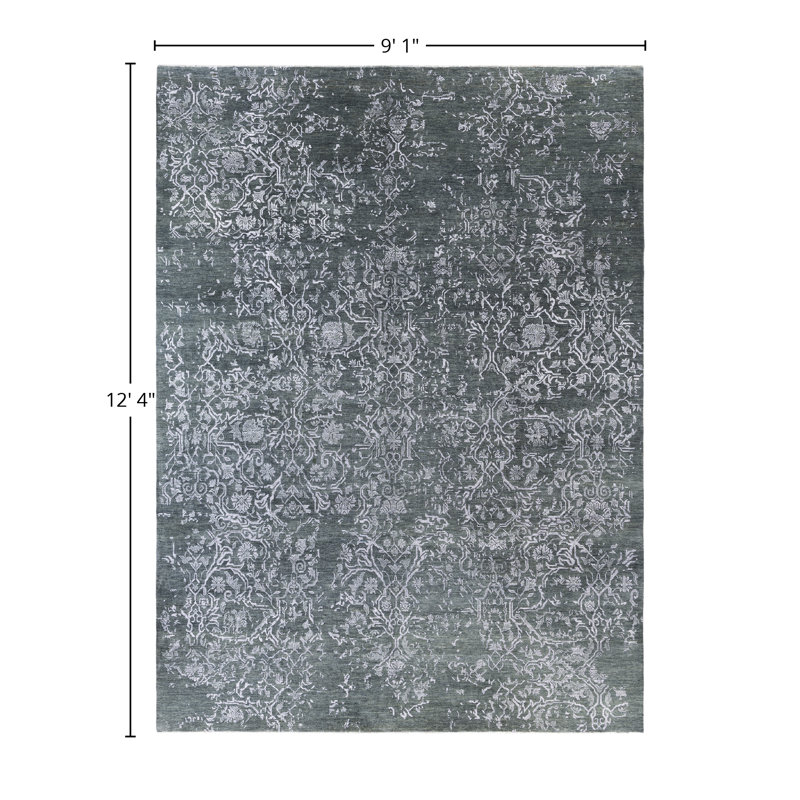 Overdyed One-of-a-Kind 9' 1" X 12' 4" Hand Knotted Area Rug