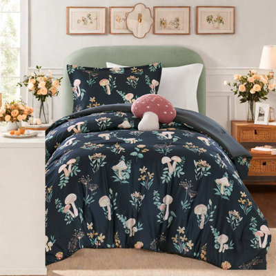 Ensembles de literie certifiés en microfibre, champignon floral simple pour la maison