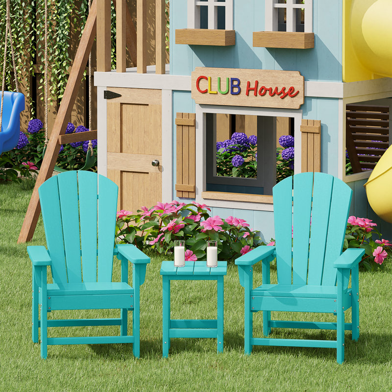 Ensemble de 3 chaises pour enfants Vinnie, Turquoise