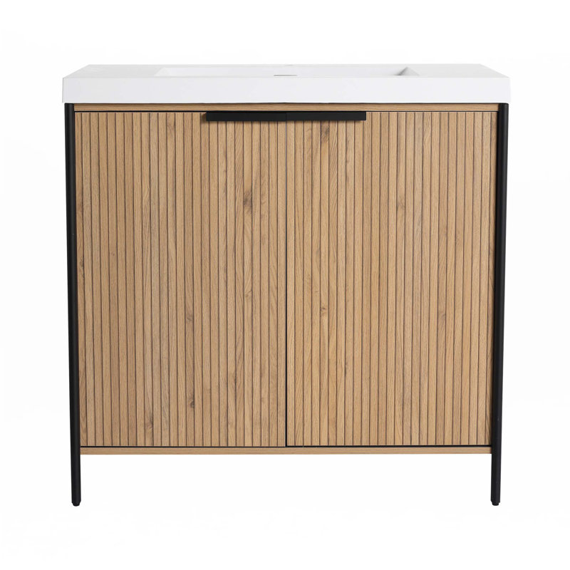 Meuble-lavabo autoportant avec lavabo en résine