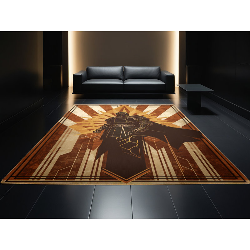 Tapis brun moelleux moelleux et moelleux de style Art déco Dunleavy, 4 x 2