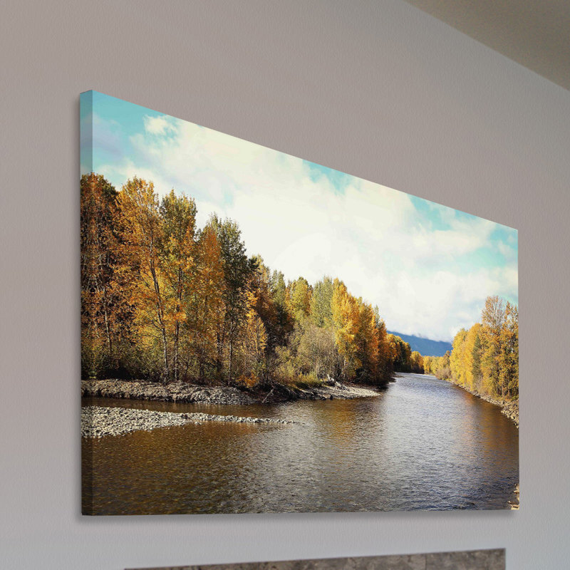 Autumn On The River by Sylvia Cook - Wrapped Canvas Print, 30 cm H x 45 cm W x 3.81 cm D