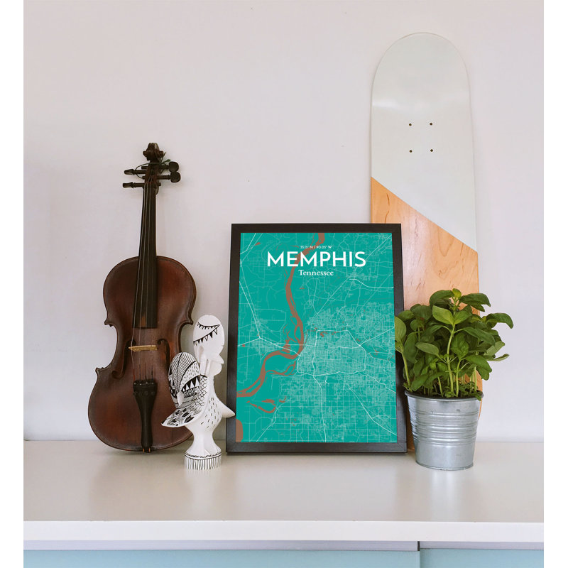 Memphis City Map - No Frame Print, 91.4cm H x 61cm W x 0.13cm D