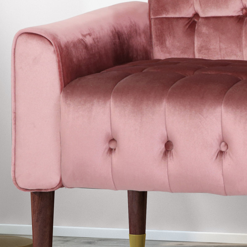Papillion 51.75'' Velvet Loveseat, Blush Velvet