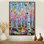 «Pink Orange Vibrant Birch Forest», impression d'art sur toile rose nature