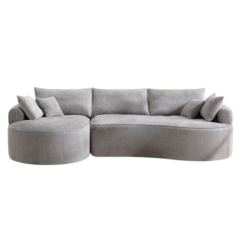 Canapé moderne en chenille compressée sans os, Gris