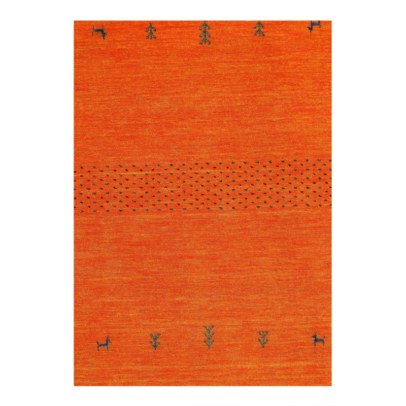 Geometric Area Rug in Orange