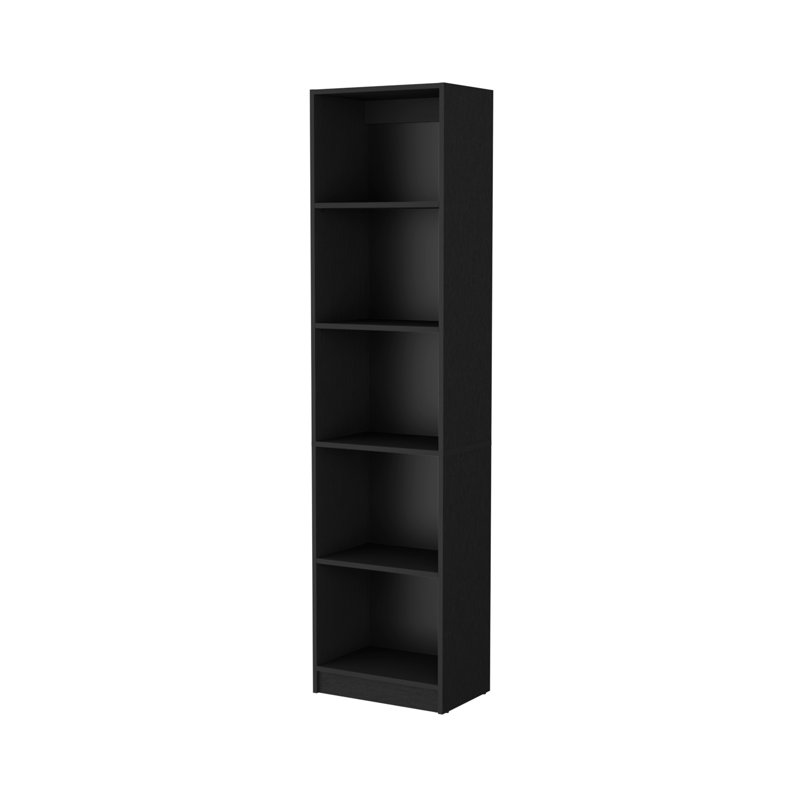 Bibliothèque mince à 5 tablettes, Noir