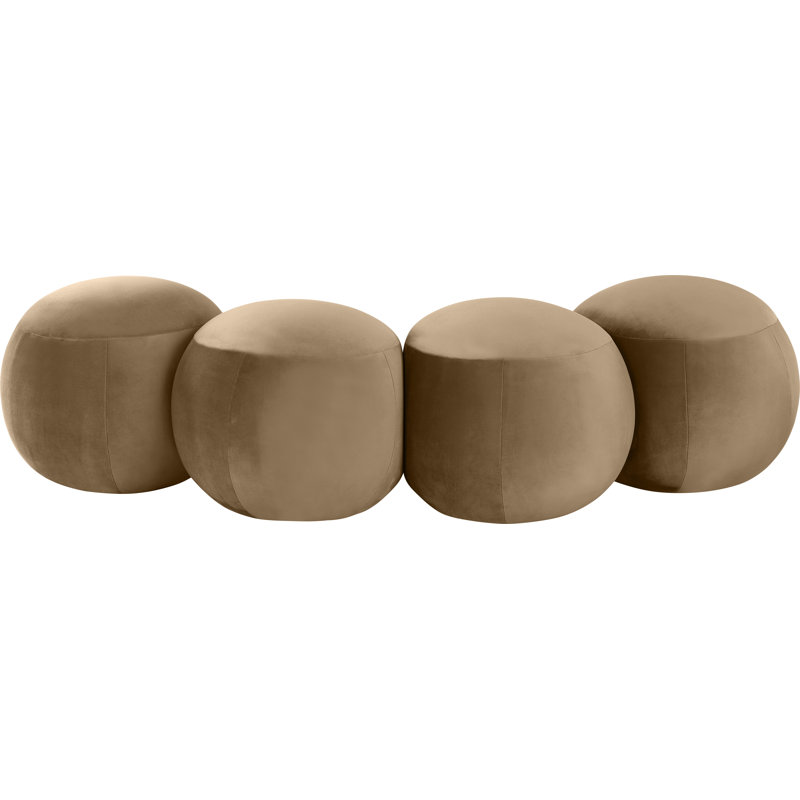 Apollo Velvet Bench, 18" H x 65" W x 31" D, Beige Velvet