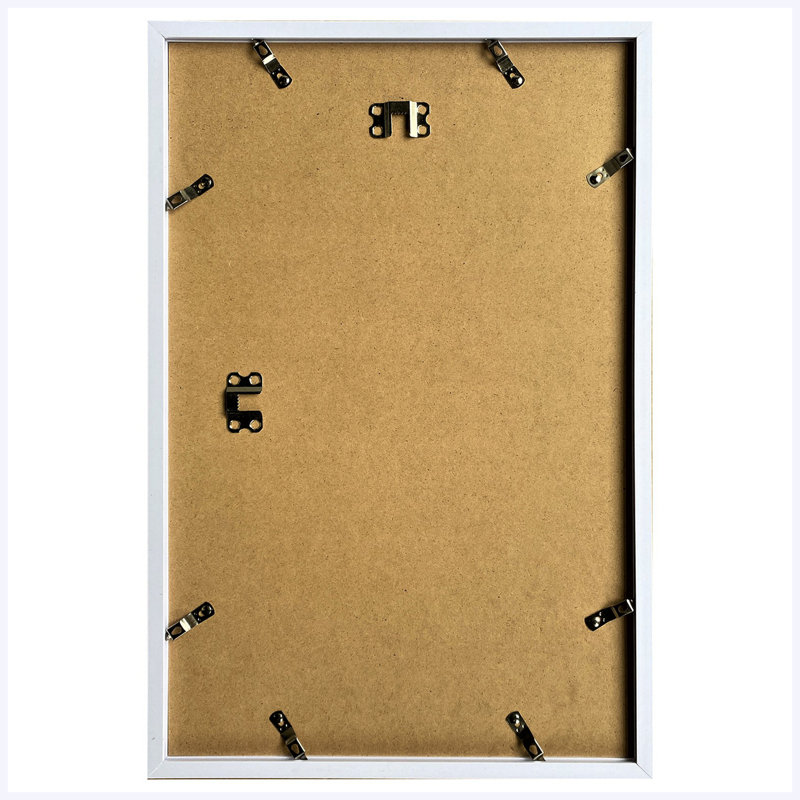 Cadre photo 15,4 po x 21,3 po en PVC blanc, présentoir mural, ensemble de 5, 8,8 lb, White
