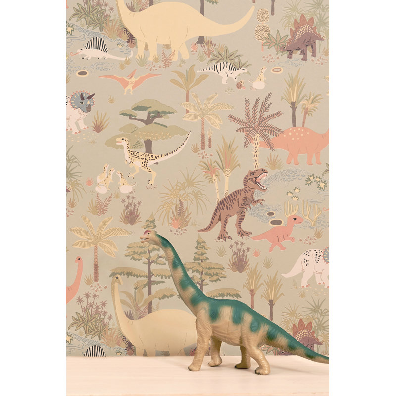Papier peint Dinosaur Vibes Soft, Vert