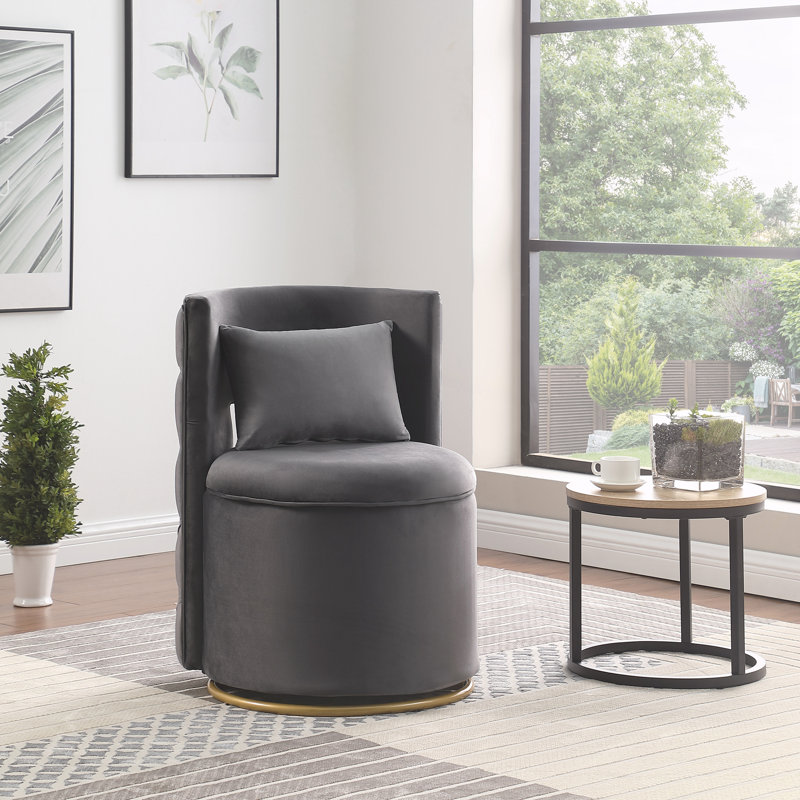 Fauteuil d'appoint pivotant à 360 ° avec fonction de rangement, Grey
