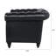 Fauteuil une place au charme intemporel, revêtement en PU souple, pieds en bouleau, hauteur d'assise de 32 cm, largeur des accoudoirs de 22 cm, ambiance harmonieuse, revêtement en PU noir imitation cuir, assise en bois de 57 cm, hauteur de dossier de 49 cm.
