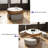 Modern Round Faux Marble Lift-Top Coffee Table Set with Stools and Storage