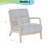 Scandinavian Lounge Chair - Corduroy Upholstery with Solid Wood Frame, Modern Minimalist Armchair-141022352