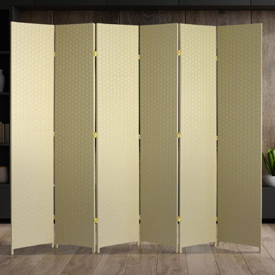 Amitis 7 Ft. Tall Woven Fiber Folding Room Divider