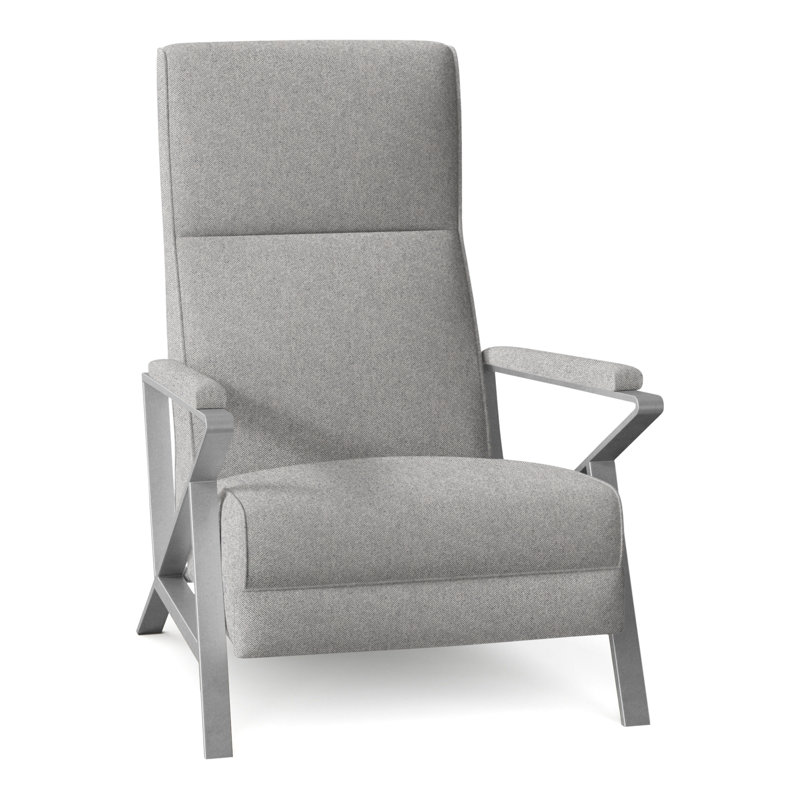Infinity Recliner, Brushed Nickel, Perigold Aspen Flannel Light Gray